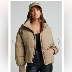 NEW Showpo WINDSOR JACKET - PUFFER JACKET IN BEIGE
